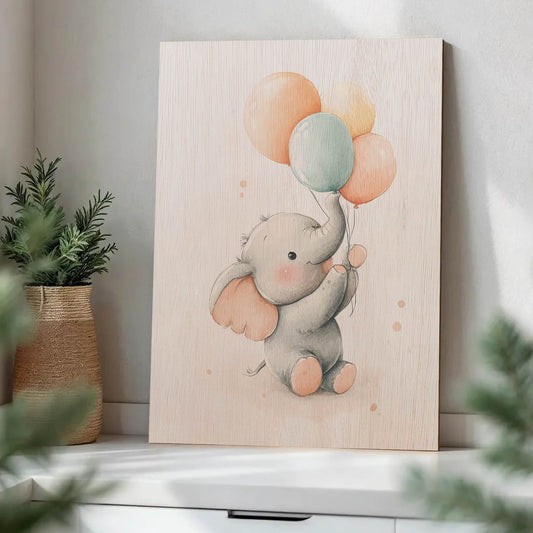 Cute Elephant with Balloons