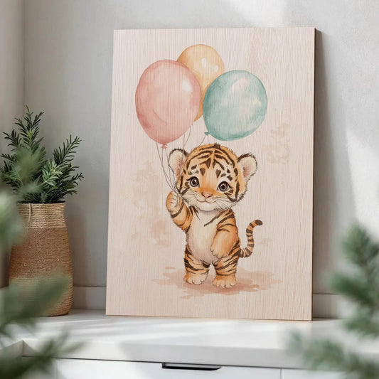 Cute Tiger with Balloons