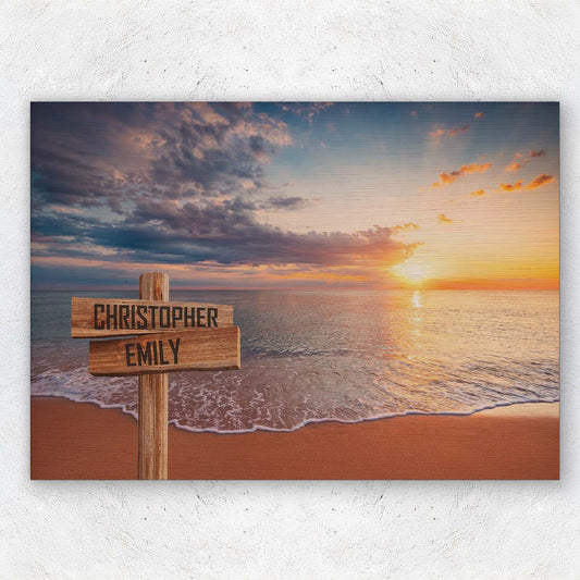 Ocean Sunset Personalised Street Sign