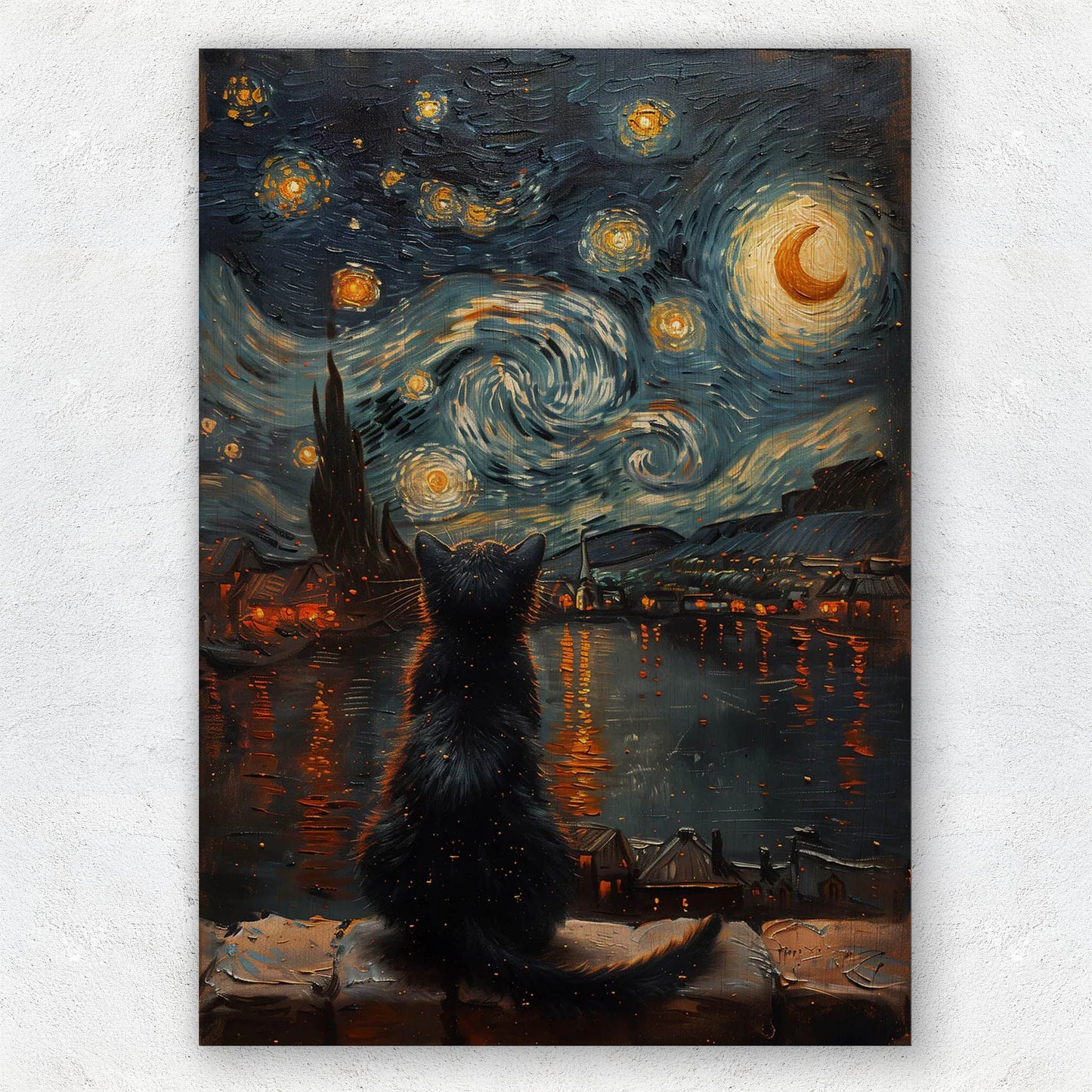 Starry Night And The Cat