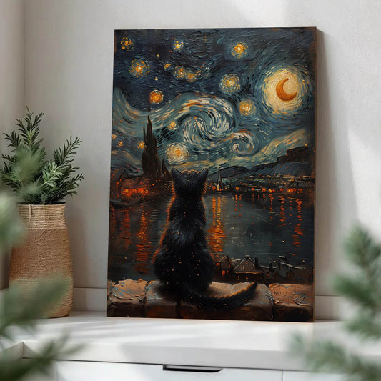 Starry Night And The Cat