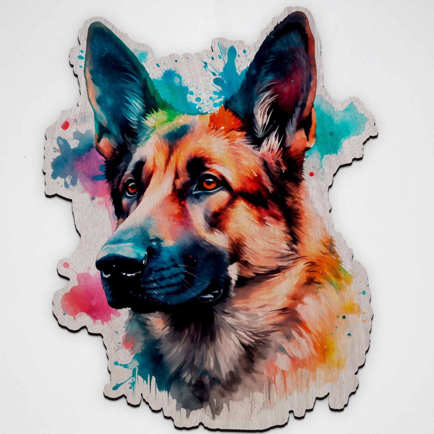 German Shepherd Laser Cut Wood Print – Australian Made