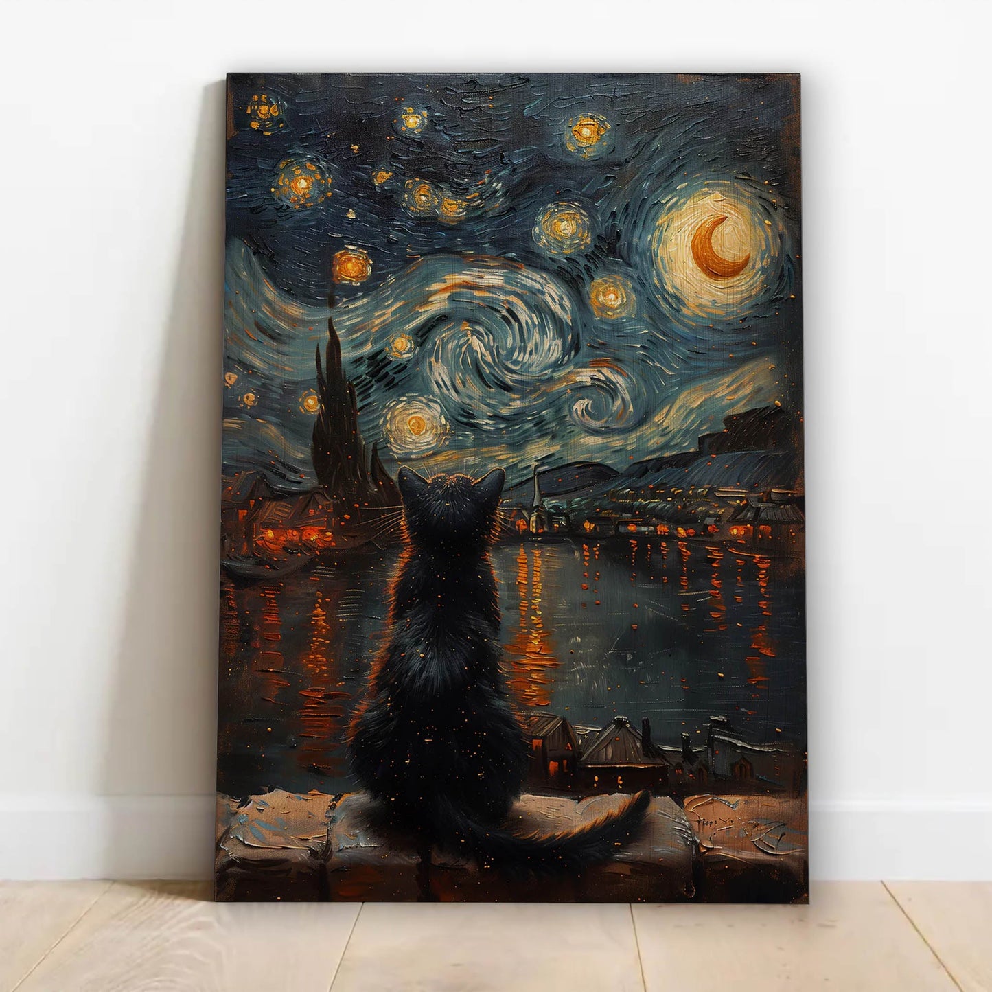 Starry Night And The Cat