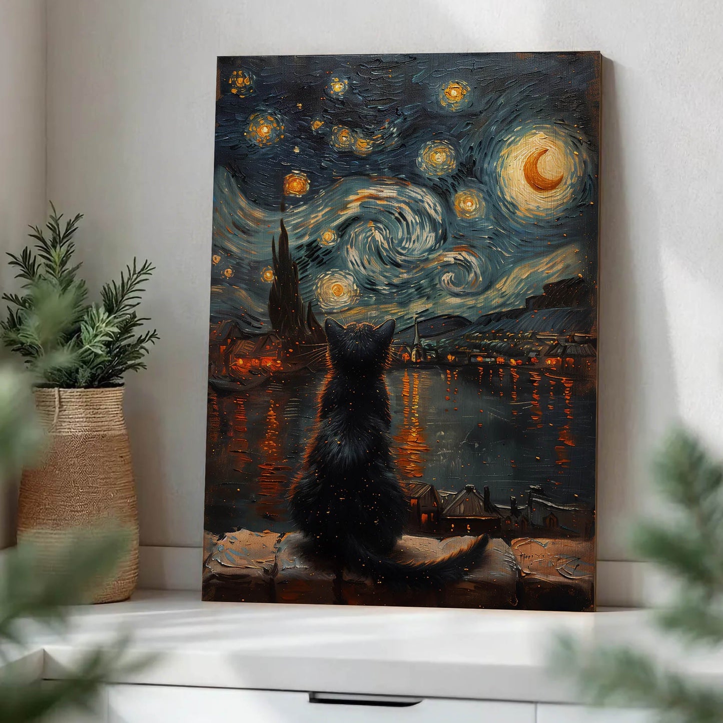 Starry Night And The Cat