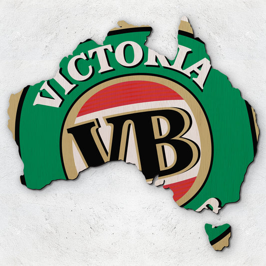 Beer Logo Australian Wood Map