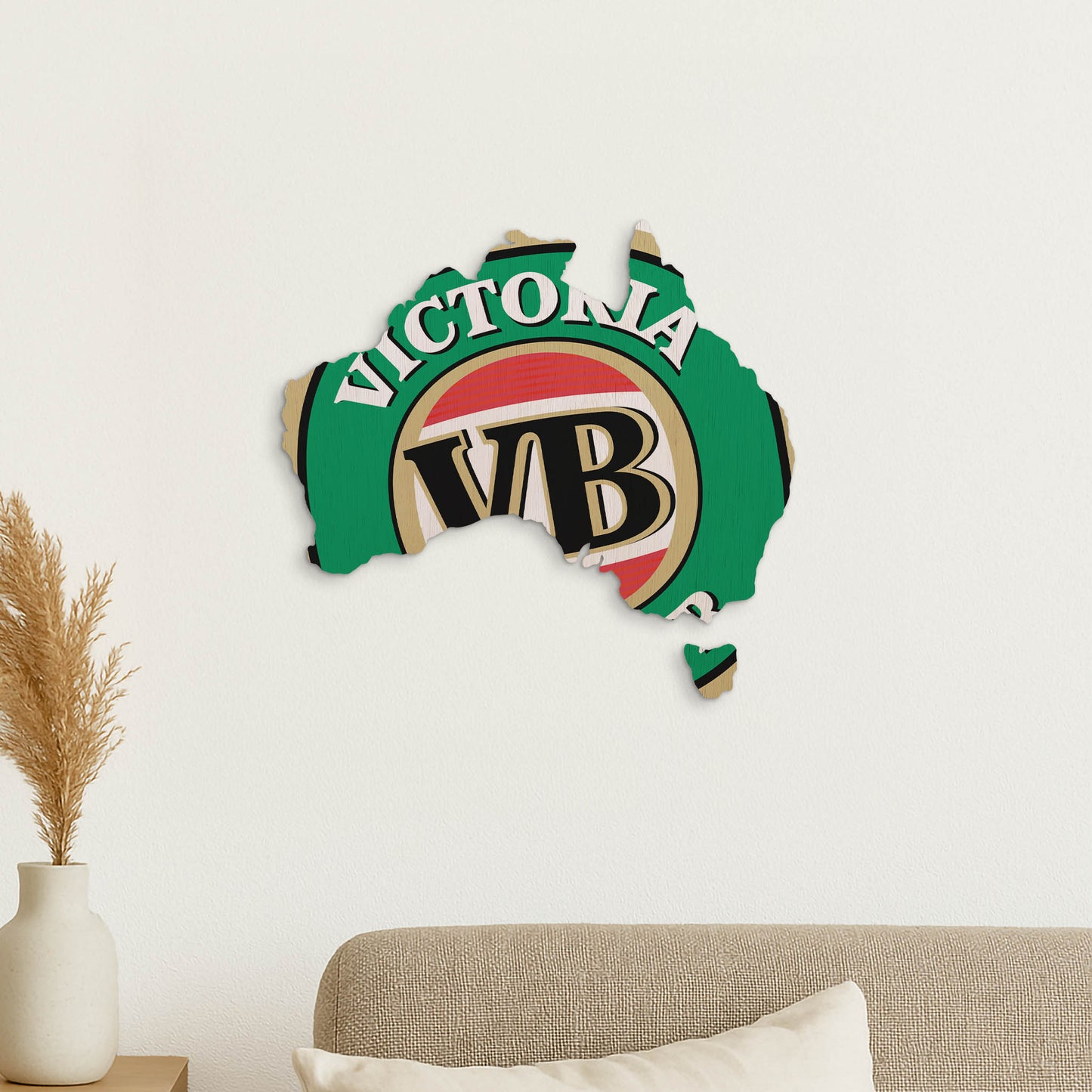 Beer Logo Australian Wood Map