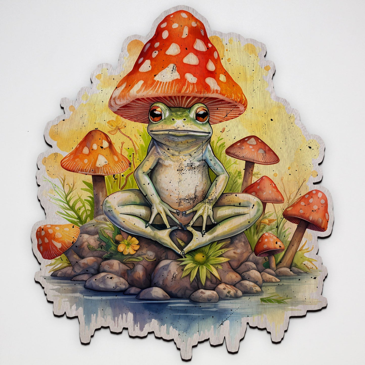 Zen Frog Laser Cut Wood Print – Australian Made